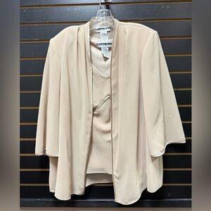 Dana Kay 18W Champagne 2-Piece Jacket & Tank Set